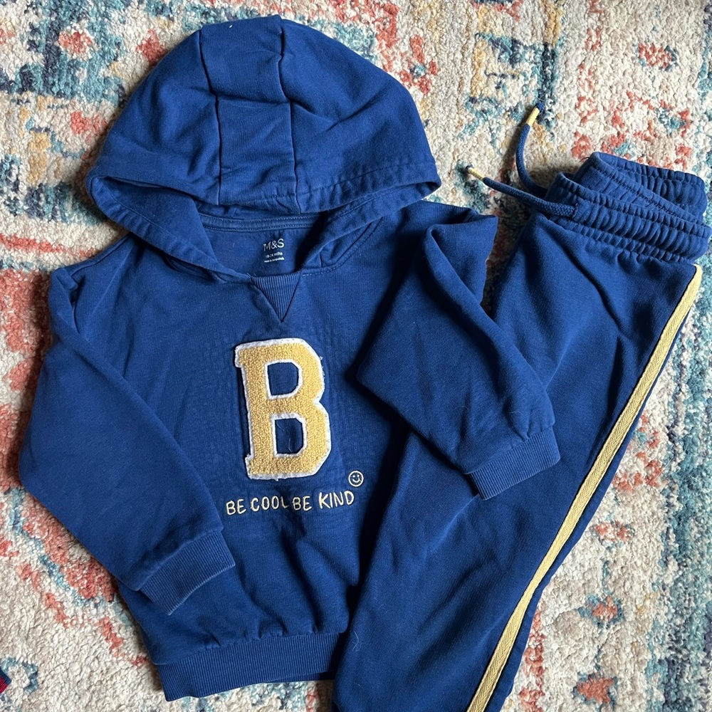 Marks & Spencer Kids Blue and Gold Joggers Set